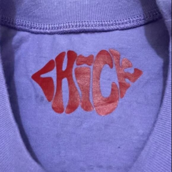 CHICK by NICKY HILTON Women's Short Sleeve T-Shirt w Clear & Brown Rhinestones - Picture 4 of 6